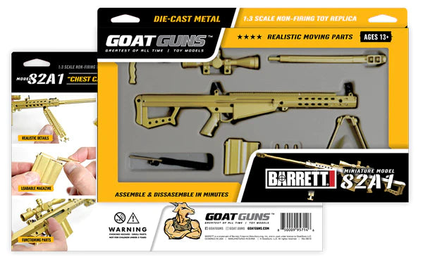 GoatGuns Mini .50 Cal Barrett M82A1 Miniature Toy Model (Gold)
