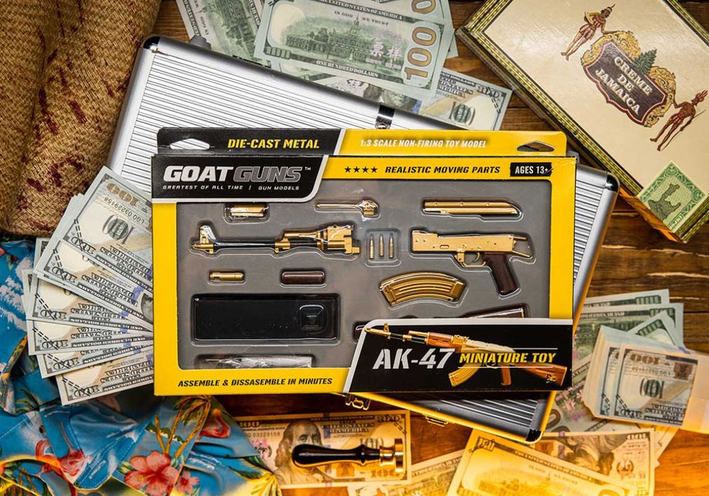 GoatGuns Mini AK47 Miniature Toy Model (Gold)