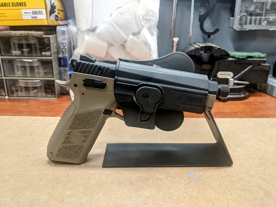 [Custom Build] ASG CZ P09 Gas Blowback Airsoft Pistol (Dark Earth) with Used Cytac Hardshell Holster