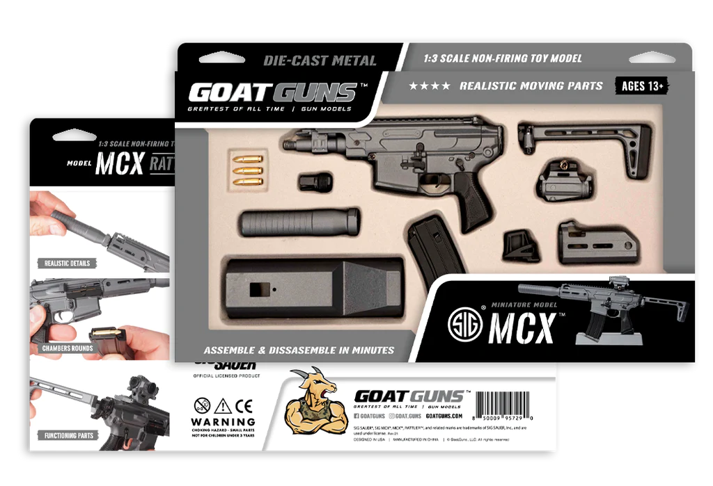 GoatGuns Mini Sig Sauer MCX Miniature Toy Model (Grey)