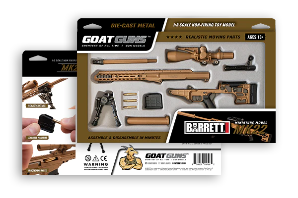 GoatGuns Mini Barrett MK22 MRAD Miniature Toy Model (Tan)