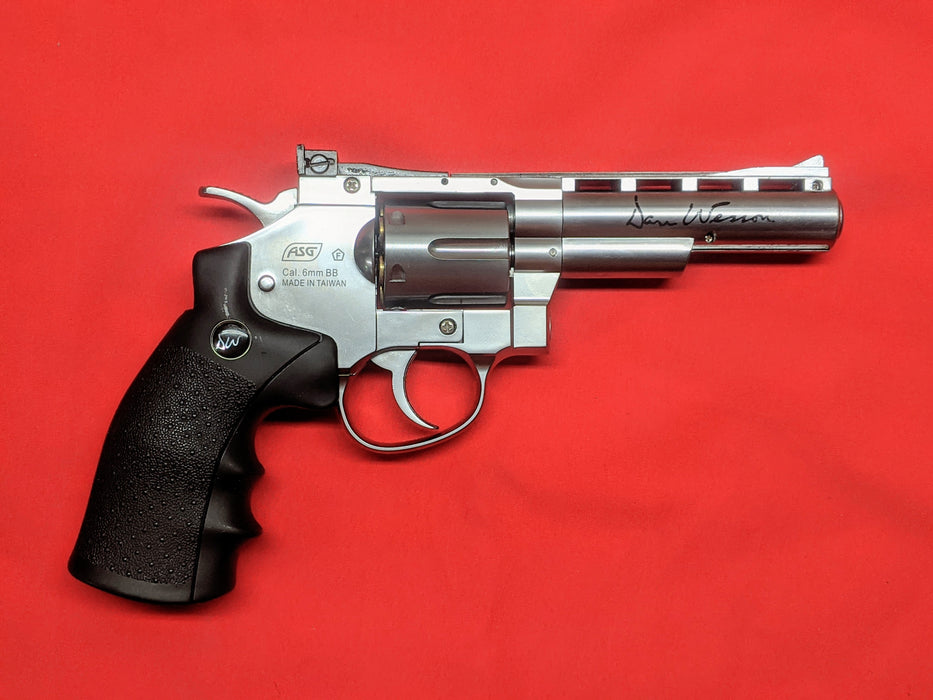 Used ASG Dan Wesson Licensed Magnum Style 4’’ Gas Non-Blowback Airsoft Revolver (Silver)
