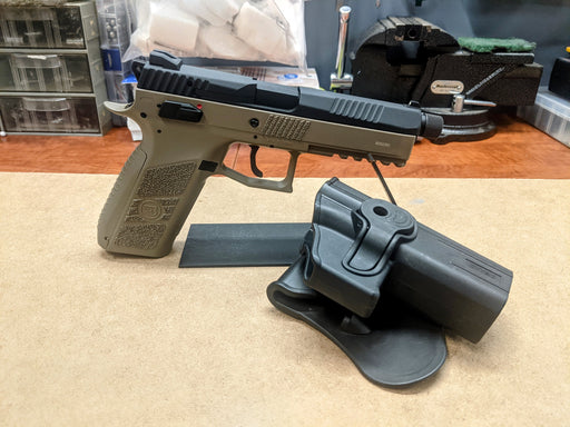 [Custom Build] ASG CZ P09 Gas Blowback Airsoft Pistol (Dark Earth) with Used Cytac Hardshell Holster